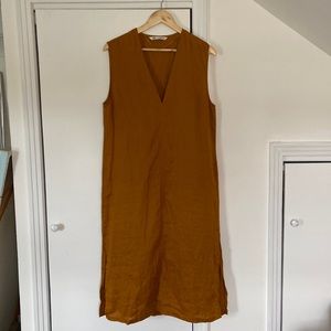 Zara Terracotta A-Line Linen Dress